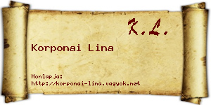 Korponai Lina névjegykártya